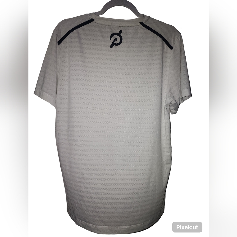 RHONE Peloton Men's White Stripe Swift Short Sleeve Shirt - Picture 4 of 4